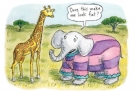 cartoon of giraffe and elephant talking by Roz Chast from the book cover, "The African Svelte"